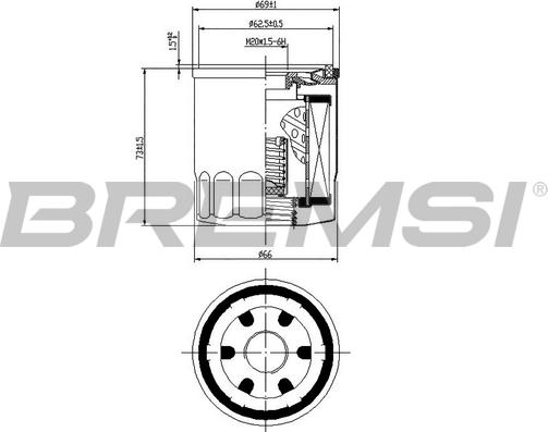 Bremsi FL0024 - Eļļas filtrs ps1.lv