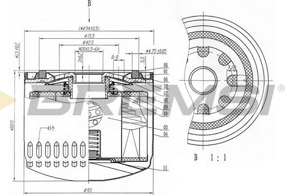 Bremsi FL0320 - Eļļas filtrs ps1.lv