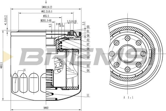 Bremsi FL1818 - Eļļas filtrs ps1.lv