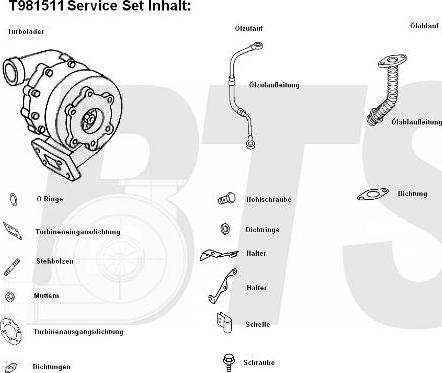 BTS Turbo T981511 - Kompresors, Turbopūte ps1.lv