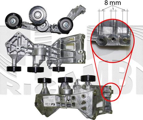 Caliber 88554 - Siksnas spriegotājs, Ķīļsiksna ps1.lv