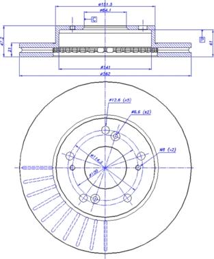 Brembo B09545730 - Bremžu diski ps1.lv