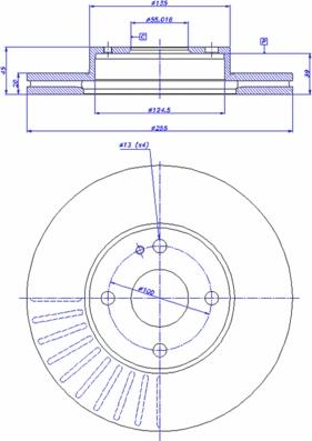 Blue Print ADM54348 - Bremžu diski ps1.lv