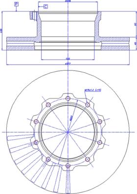 PE Automotive 036.122-00 - Bremžu diski ps1.lv