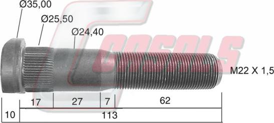 Casals 21495 - Riteņa stiprināšanas skrūve ps1.lv