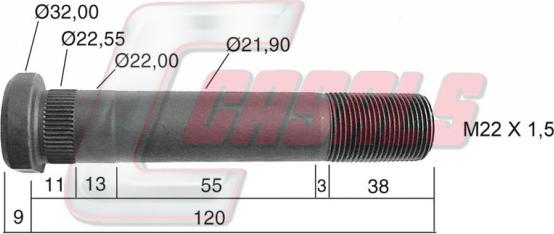Casals 21219 - Riteņa stiprināšanas skrūve ps1.lv