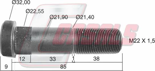 Casals 21212 - Riteņa stiprināšanas skrūve ps1.lv