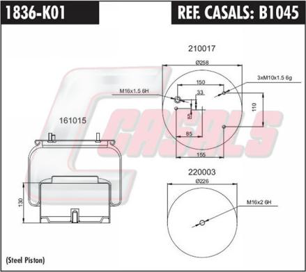 Casals B1045 - Pneimoatsperes spilvens, Pneimopiekare ps1.lv