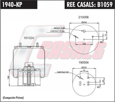 Casals B1059 - Pneimoatsperes spilvens, Pneimopiekare ps1.lv