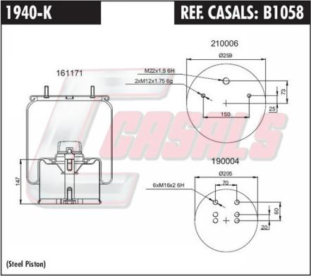 Casals B1058 - Pneimoatsperes spilvens, Pneimopiekare ps1.lv