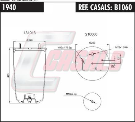 Casals B1060 - Pneimoatsperes spilvens, Pneimopiekare ps1.lv