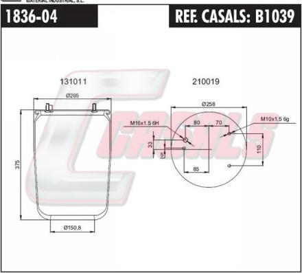 Casals B1039 - Pneimoatsperes spilvens, Pneimopiekare ps1.lv