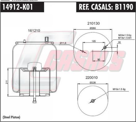 Casals B1190 - Pneimoatsperes spilvens, Pneimopiekare ps1.lv