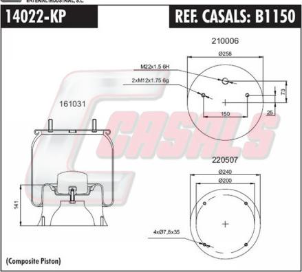 Casals B1150 - Pneimoatsperes spilvens, Pneimopiekare ps1.lv