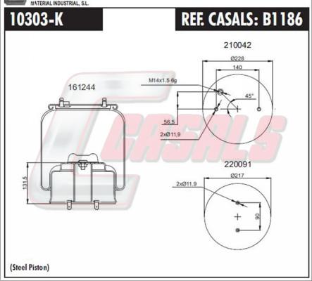 Casals B1186 - Pneimoatsperes spilvens, Pneimopiekare ps1.lv