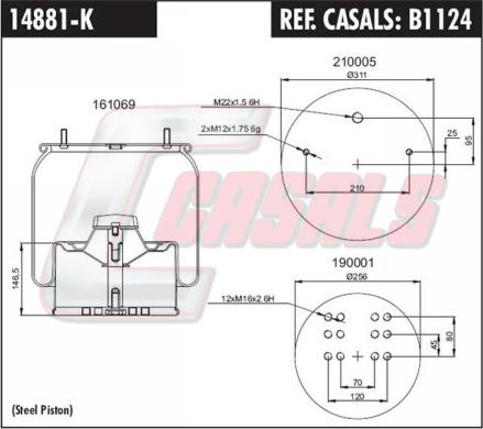 Casals B1124 - Pneimoatsperes spilvens, Pneimopiekare ps1.lv