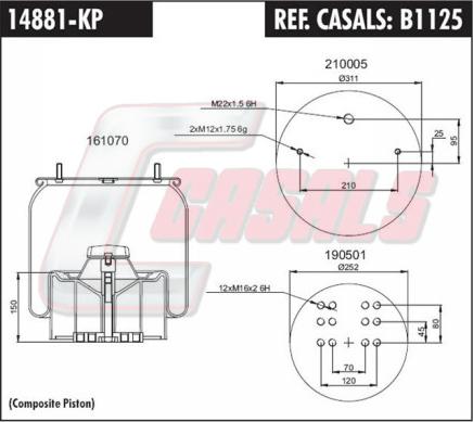 Casals B1125 - Pneimoatsperes spilvens, Pneimopiekare ps1.lv