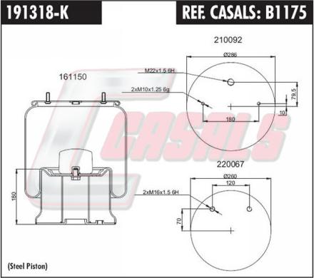 Casals B1175 - Pneimoatsperes spilvens, Pneimopiekare ps1.lv