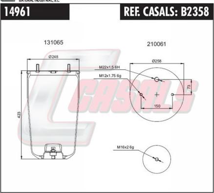 Casals B2358 - Pneimoatsperes spilvens, Pneimopiekare ps1.lv