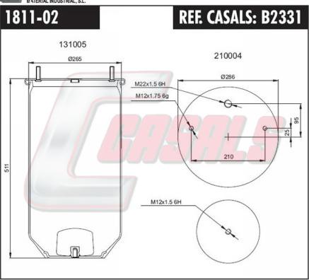 Casals B2331 - Pneimoatsperes spilvens, Pneimopiekare ps1.lv