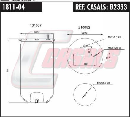 Casals B2333 - Pneimoatsperes spilvens, Pneimopiekare ps1.lv