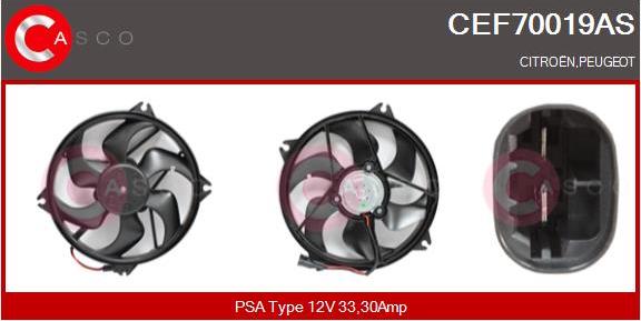 Casco CEF70019AS - Elektromotors, Dzes. sist. radiatora ventilators ps1.lv