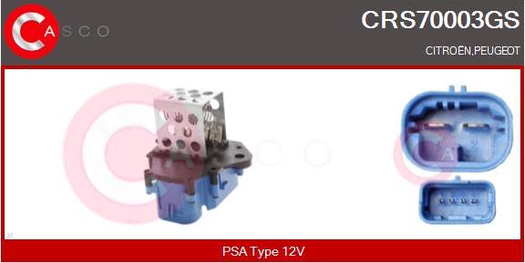 Casco CRS70003GS - Papildus rezistors, Elektromotors-Radiatora ventilators ps1.lv