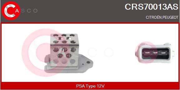 Casco CRS70013AS - Papildus rezistors, Elektromotors-Radiatora ventilators ps1.lv