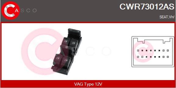 Casco CWR73012AS - Slēdzis, Stikla pacēlājmehānisms ps1.lv
