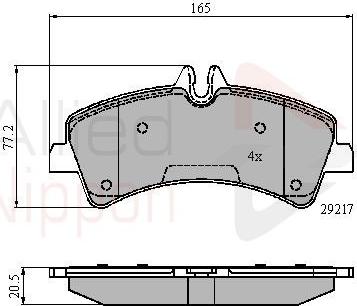 Comline ADB01575 - Bremžu uzliku kompl., Disku bremzes ps1.lv