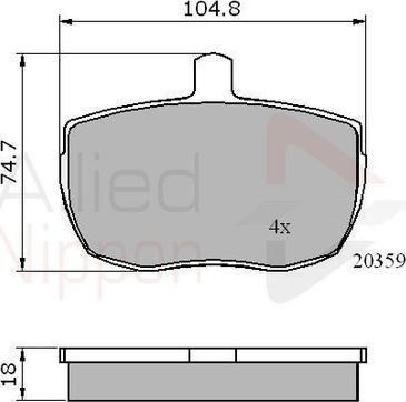 Roulunds Rubber 443081 - Bremžu uzliku kompl., Disku bremzes ps1.lv