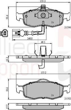 Comline ADB1514 - Bremžu uzliku kompl., Disku bremzes ps1.lv