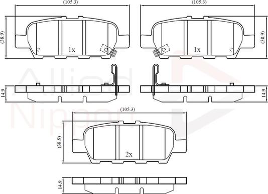 Comline ADB32445 - Bremžu uzliku kompl., Disku bremzes ps1.lv