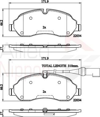 Comline ADB22214 - Bremžu uzliku kompl., Disku bremzes ps1.lv