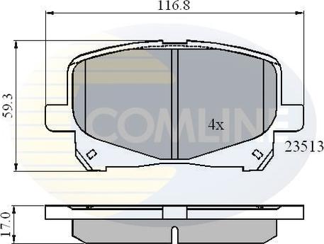 Comline CBP0904 - Bremžu uzliku kompl., Disku bremzes ps1.lv