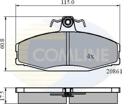 Comline CBP0928 - Bremžu uzliku kompl., Disku bremzes ps1.lv