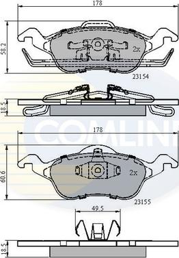 Comline CBP0490 - Bremžu uzliku kompl., Disku bremzes ps1.lv