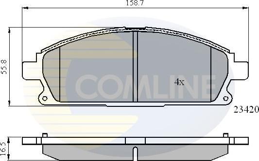 Comline CBP0591 - Bremžu uzliku kompl., Disku bremzes ps1.lv