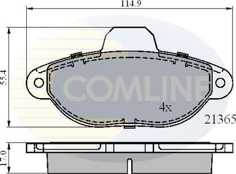 Comline CBP0509 - Bremžu uzliku kompl., Disku bremzes ps1.lv