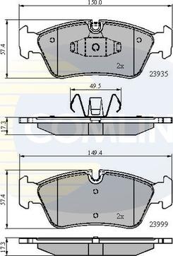 Comline CBP01590 - Bremžu uzliku kompl., Disku bremzes ps1.lv