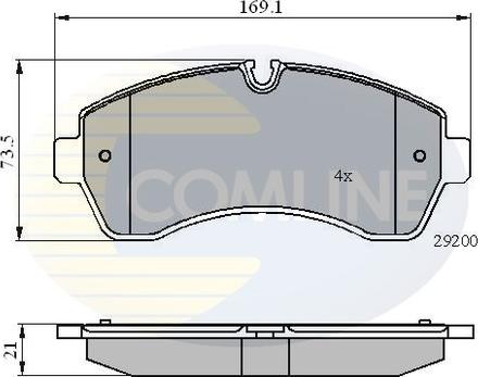 Comline CBP01569 - Bremžu uzliku kompl., Disku bremzes ps1.lv