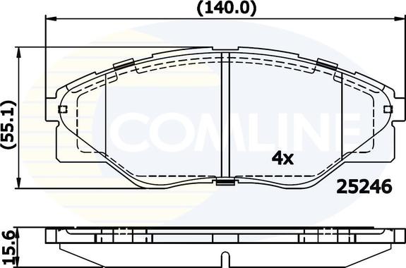 Comline CBP01660 - Bremžu uzliku kompl., Disku bremzes ps1.lv