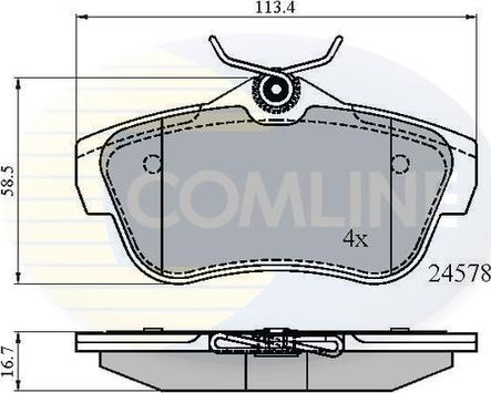 Comline CBP01622 - Bremžu uzliku kompl., Disku bremzes ps1.lv