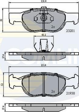 Comline CBP01018 - Bremžu uzliku kompl., Disku bremzes ps1.lv