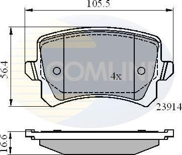 Comline CBP01712 - Bremžu uzliku kompl., Disku bremzes ps1.lv