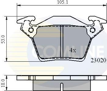 Comline CBP0888 - Bremžu uzliku kompl., Disku bremzes ps1.lv