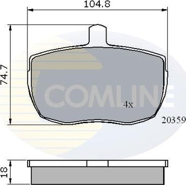 Comline CBP0319 - Bremžu uzliku kompl., Disku bremzes ps1.lv