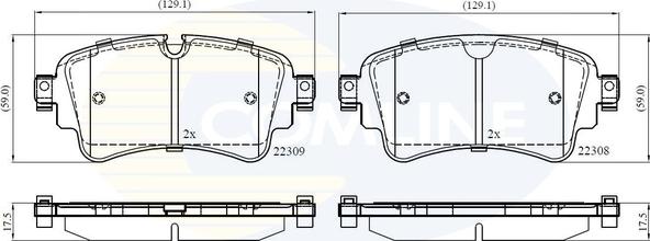 Comline CBP02362 - Bremžu uzliku kompl., Disku bremzes ps1.lv