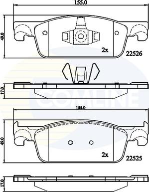 Comline CBP02316 - Bremžu uzliku kompl., Disku bremzes ps1.lv