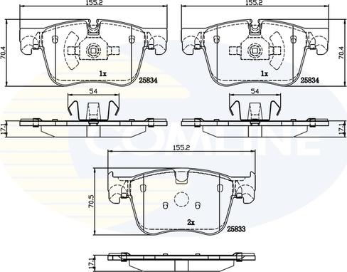 Comline CBP02250 - Bremžu uzliku kompl., Disku bremzes ps1.lv